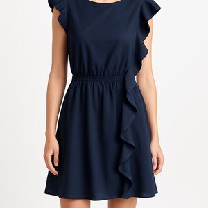 Flattering GAP Black Ruffle Sleeveless Dress size 14